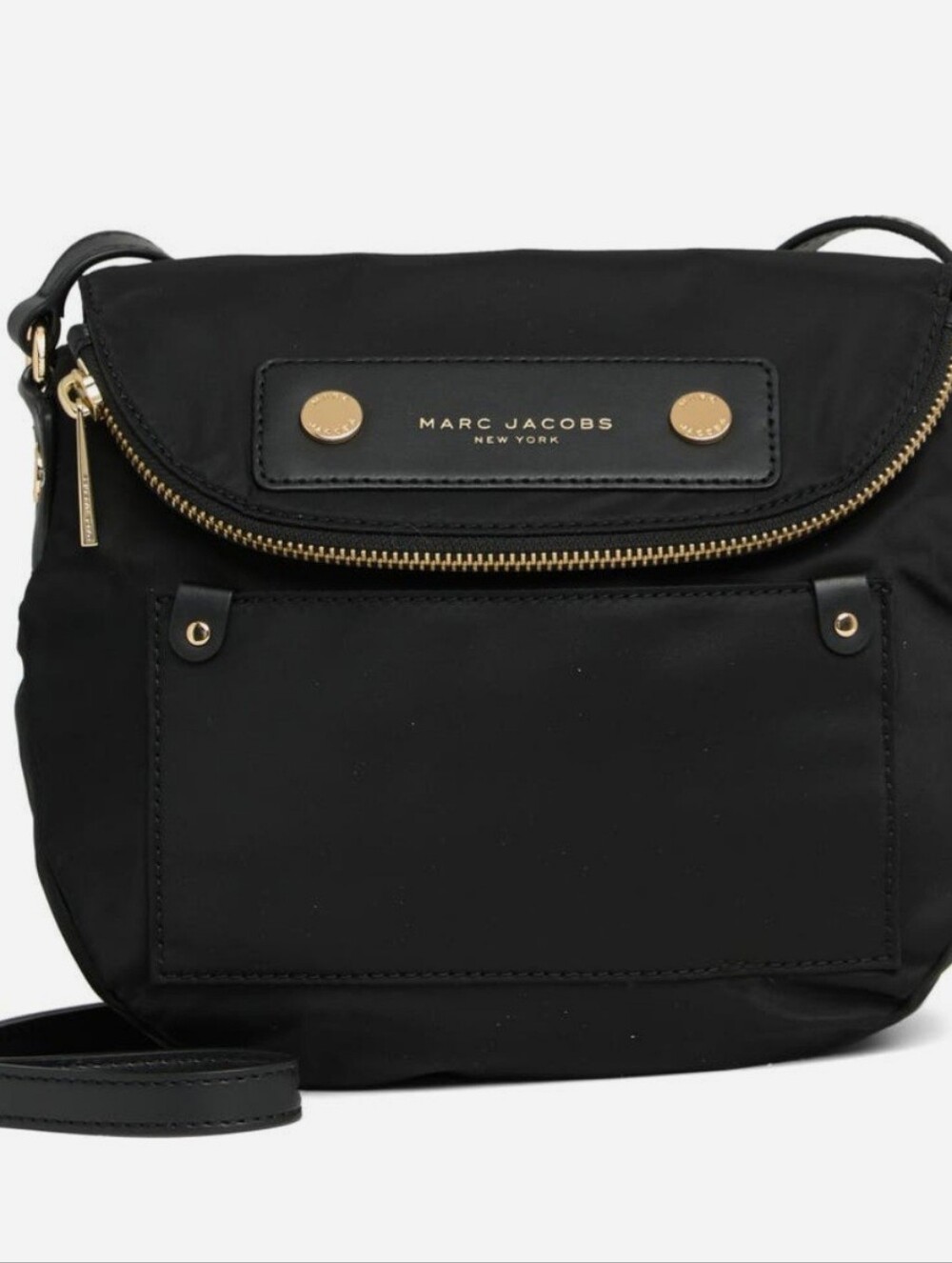 Marc Jacobs Black Preppy Nylon Mini Messenger Bag with Gold-Tone Hardware - Picture 2 of 5